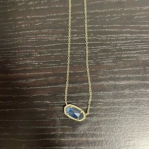 Kendra Scott gold and blue pendant necklace
